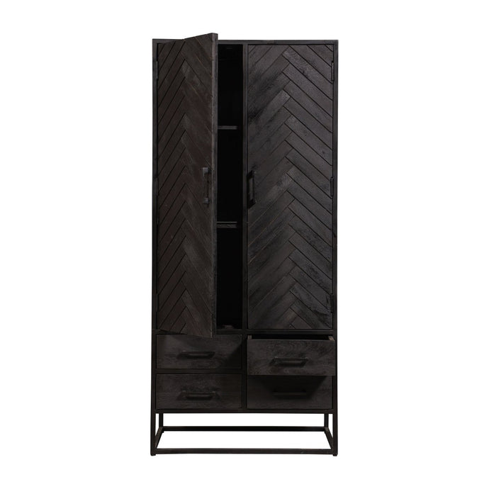 Nástěnná skříňka z mangového dřeva Toronto Black 80 cm Mahom