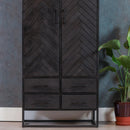 Nástěnná skříňka z mangového dřeva Toronto Black 80 cm Mahom