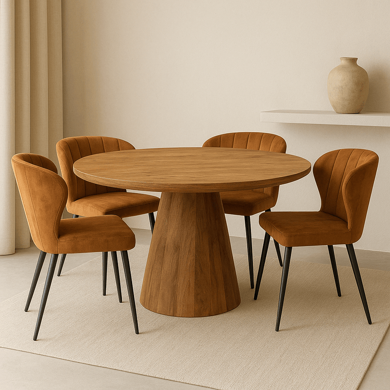 Jídelní stůl z mangového dřeva Nova kulatý 130 cm Mahom