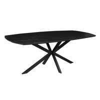 Jídelní stůl z mangového dřeva Vicenza černý dánský oválný 180x100 cm mahagon