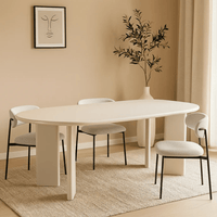 Organický jídelní stůl Savannah Microcement panelová noha 210 cm