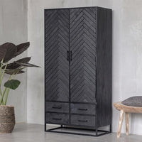 Skříň z mangového dřeva Sienna Black 90 cm Mahom