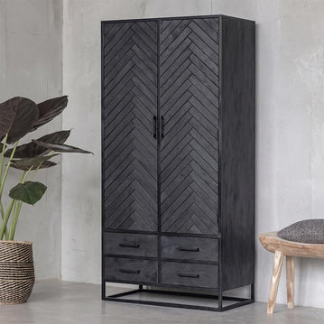 Skříň z mangového dřeva Sienna Black 90 cm Mahom