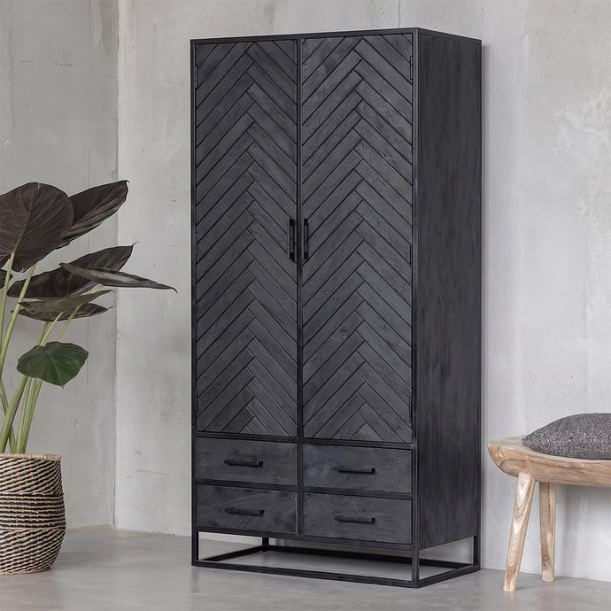 Skříň z mangového dřeva Sienna Black 90 cm Mahom