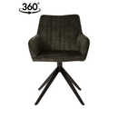 Jídelní židle Cannes Tmavě zelená s černou podnoží Mahom