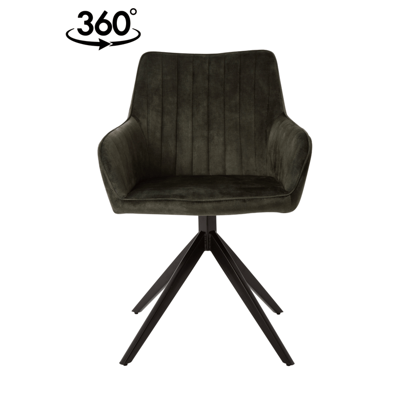 Jídelní židle Cannes Tmavě zelená s černou podnoží Mahom