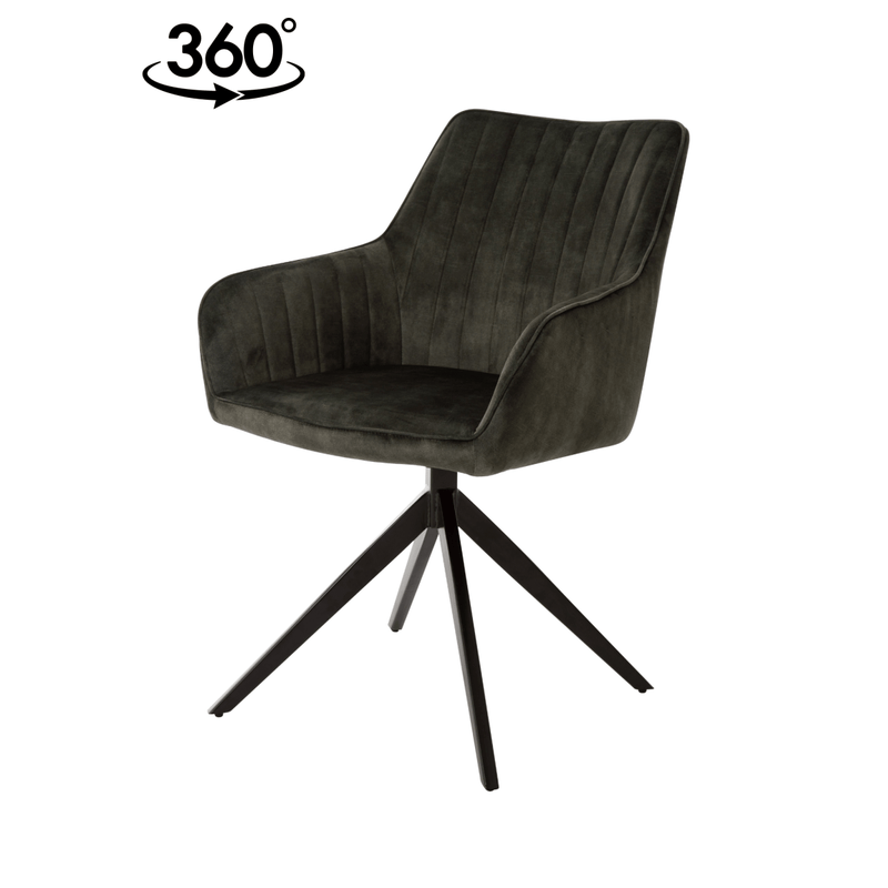 Jídelní židle Cannes Tmavě zelená s černou podnoží Mahom