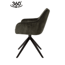 Jídelní židle Cannes Tmavě zelená s černou podnoží Mahom