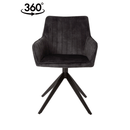 Jídelní židle Cannes Tmavě šedá s černou podnoží Mahom