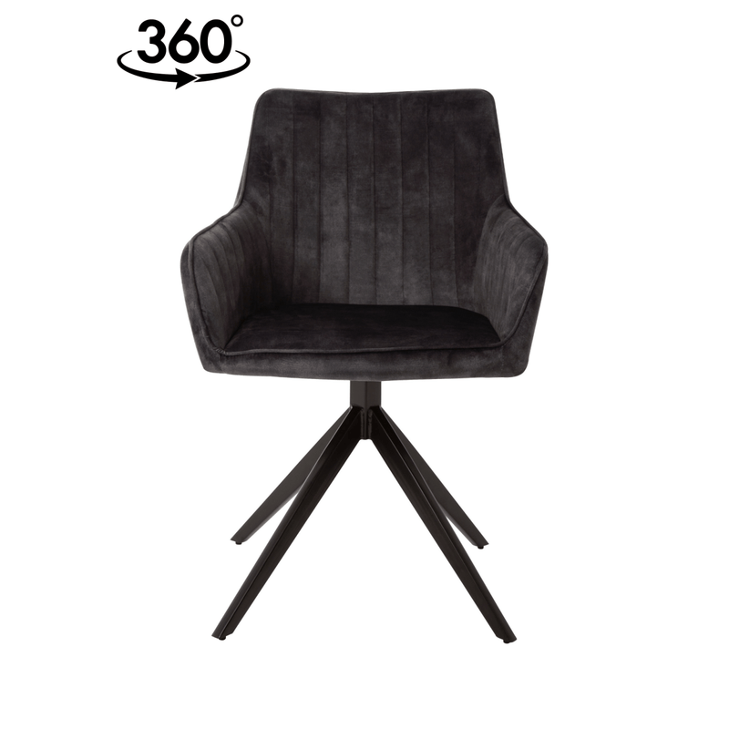 Jídelní židle Cannes Tmavě šedá s černou podnoží Mahom