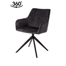 Jídelní židle Cannes Tmavě šedá s černou podnoží Mahom