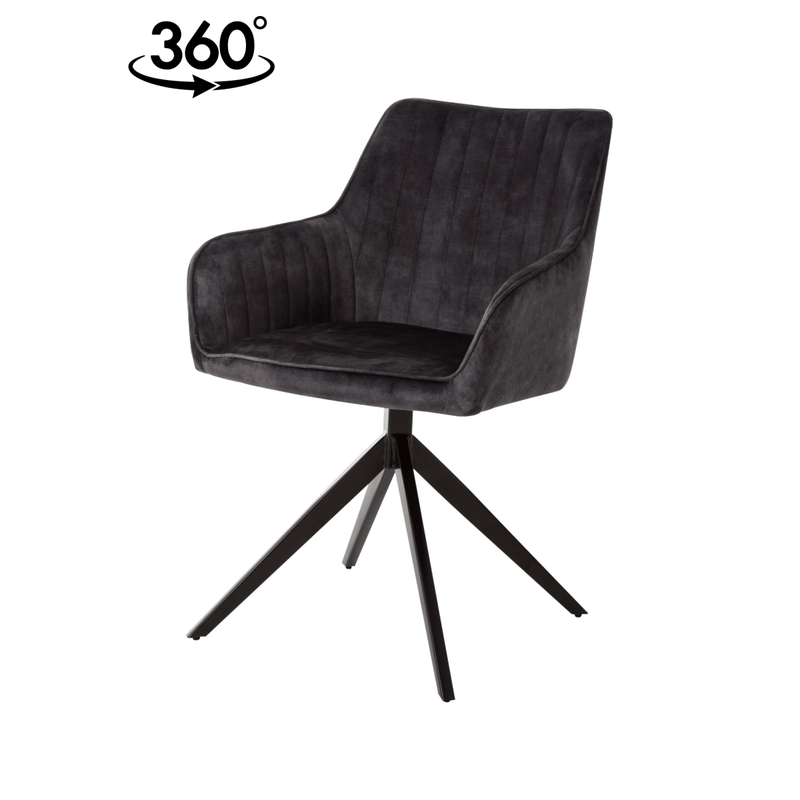 Jídelní židle Cannes Tmavě šedá s černou podnoží Mahom