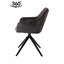 Jídelní židle Cannes Tmavě šedá s černou podnoží Mahom