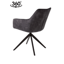 Jídelní židle Cannes Tmavě šedá s černou podnoží Mahom