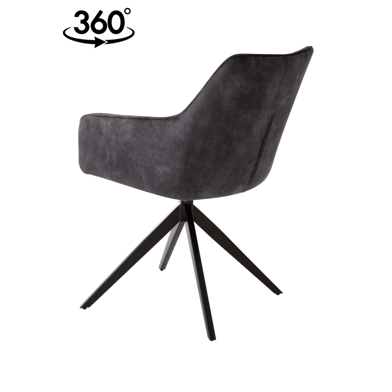 Jídelní židle Cannes Tmavě šedá s černou podnoží Mahom