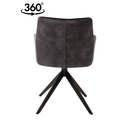 Jídelní židle Cannes Tmavě šedá s černou podnoží Mahom