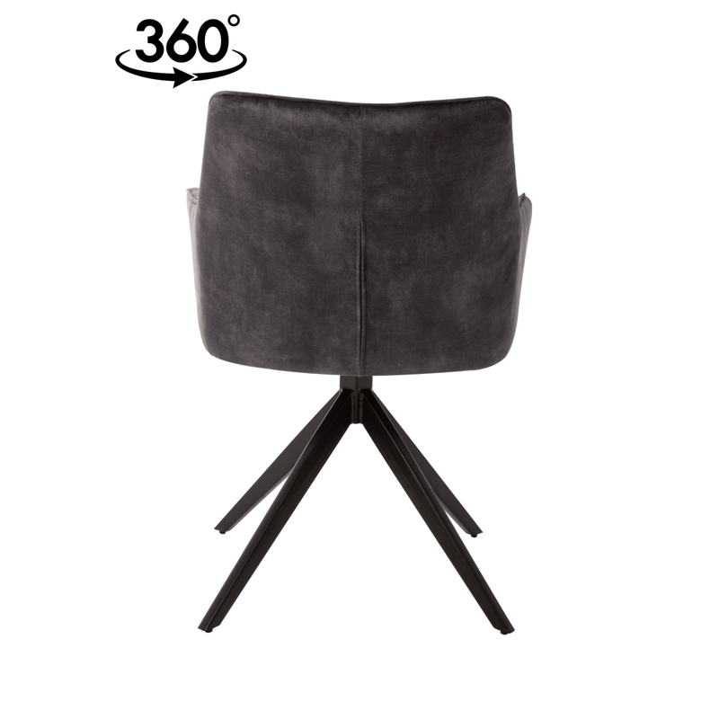 Jídelní židle Cannes Tmavě šedá s černou podnoží Mahom