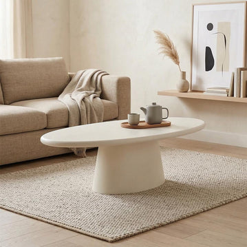 Konferenční stolek Savannah organický ovál 120 cm béžový