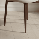 Jídelní židle Japandi  béžová s nohou v barvě ořechu, mahagon