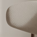 Jídelní židle Japandi  béžová s nohou v barvě ořechu, mahagon