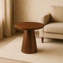 Konferenční stolek Nova kulatý  z mangového dřeva, tmavě hnedý o průměru 60 cm