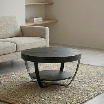 Konferenční stolek z mangového dřeva Bakersfield Black 90 cm Mahom
