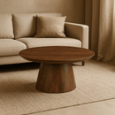 Konferenční stolek Nova kulatý  z mangového dřeva, tmavě hnedý o průměru 80 cm