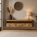 Tv skříňka z mangového dřeva plovoucí Britt 180 cm Mahom