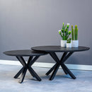 Konferenční stolek z mangového dřeva Vicenza černý 70 cm Mahom