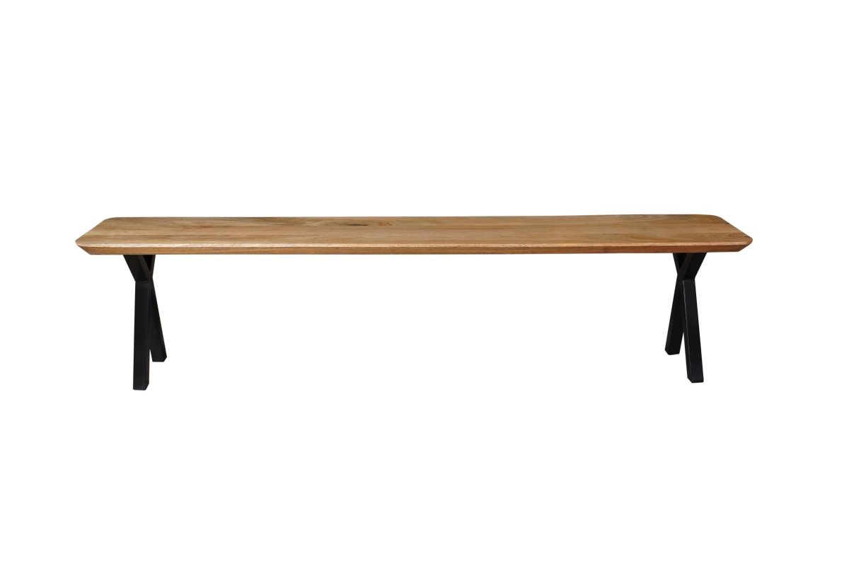 Jídelní lavice z mangového dřeva Salerno X-leg, taps 160x40 cm Mahom