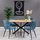 Jídelní židle Angers Tmavě modrá s černou podnoží Mahom