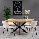 Jídelní židle Lille Bílé bouclé s černou podnoží Mahom