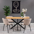 Jídelní židle Lille Pískové bouclé s černou podnoží Mahom