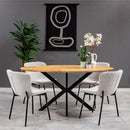 Jídelní židle Lille Béžové bouclé s černou podnoží Mahom