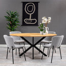 Jídelní židle Lille Světle šedé bouclé s černou podnoží Mahom