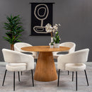 Jídelní židle Rennes Bílé bouclé s černou podnoží Mahom