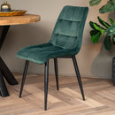 Jídelní židle Nice Tmavě zelená s černou podnoží Mahom