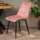 Jídelní židle Nice růžová s černou podnoží Mahom