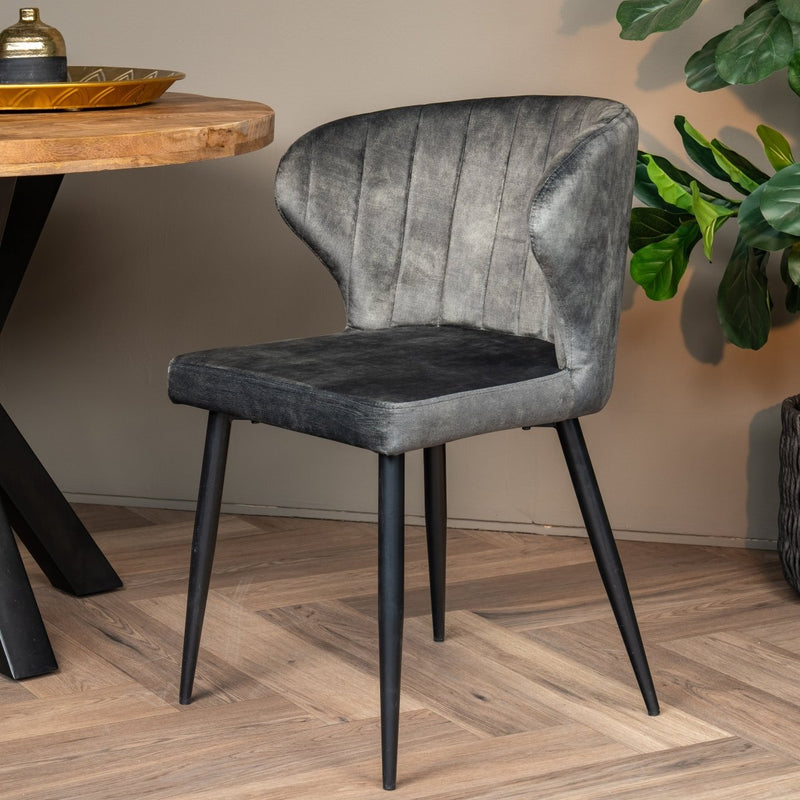 Jídelní židle Lyon Tmavě zelená s černou podnoží Mahom