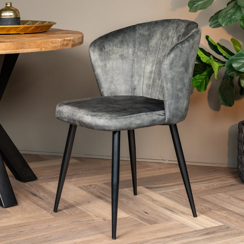 Jídelní židle Toulon Tmavě zelená s černou podnoží Mahom