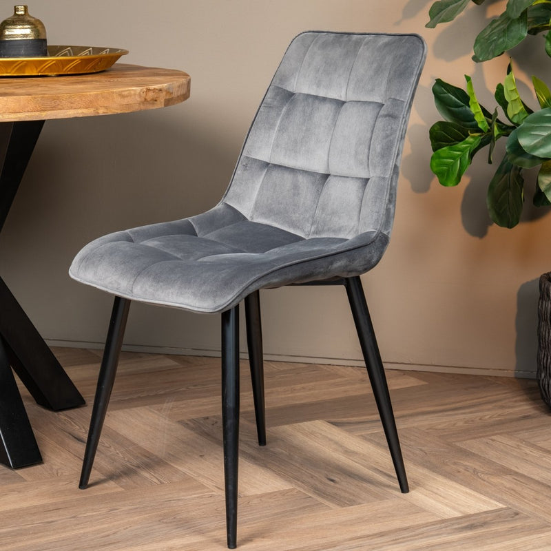 Jídelní židle Nice šedá s černou podnoží Mahom