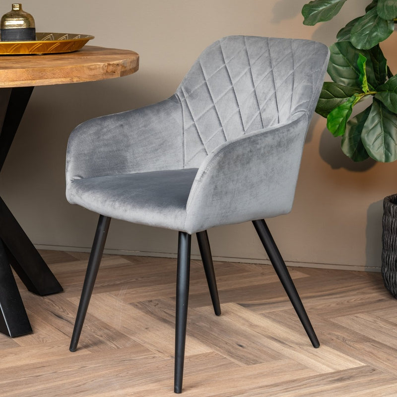 Jídelní židle Nancy šedá s černou základnou Mahom