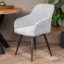 Jídelní židle Amiens Béžové bouclé s černou podnoží Mahom