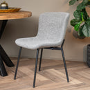Jídelní židle Lille Světle šedé bouclé s černou podnoží Mahom