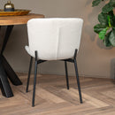 Jídelní židle Lille Bílé bouclé s černou podnoží Mahom