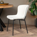 Jídelní židle Lille Bílé bouclé s černou podnoží Mahom