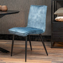 Jídelní židle Angers Tmavě modrá s černou podnoží Mahom