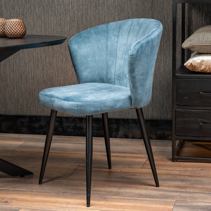 Jídelní židle Toulon Tmavě modrá s černou podnoží Mahom