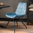 Jídelní židle Toulouse Modrá s černou podnoží Mahom