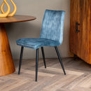 Jídelní židle Angers Tmavě modrá s černou podnoží Mahom